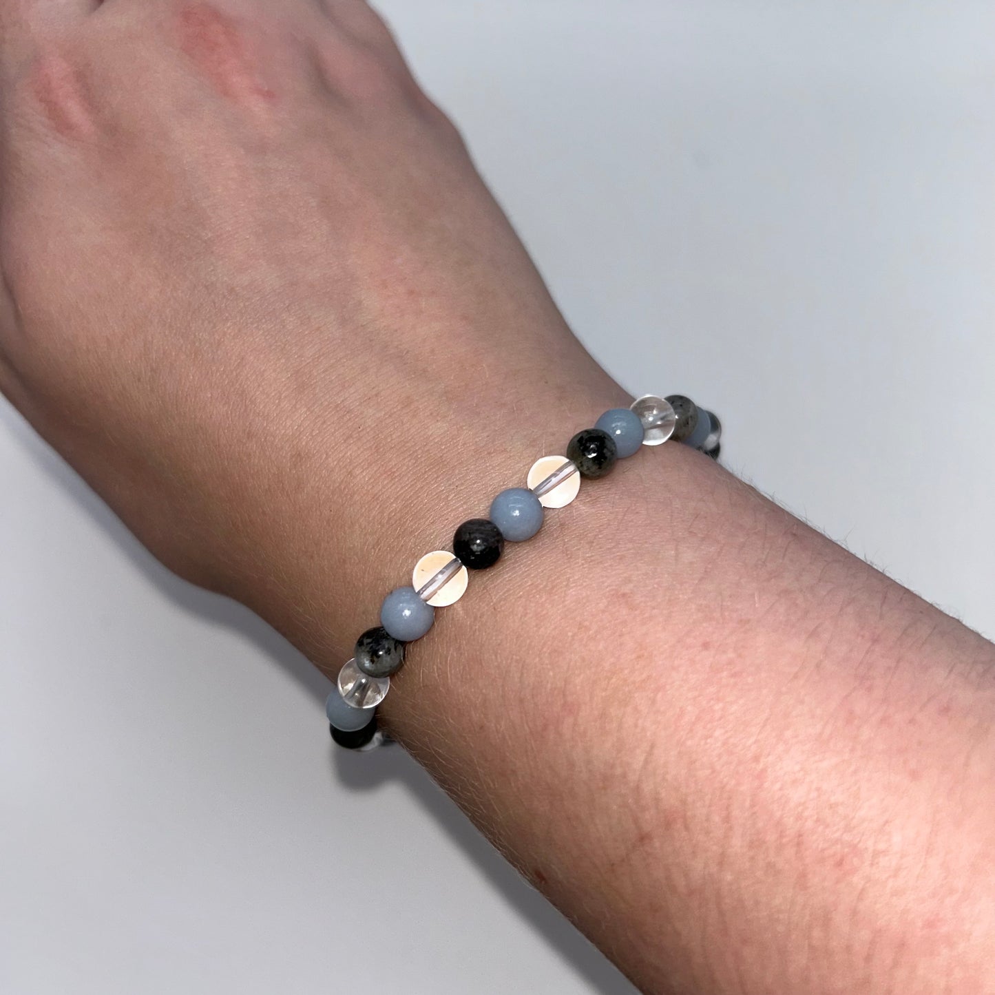 Black Labradorite, Angelite, & Clear Quartz