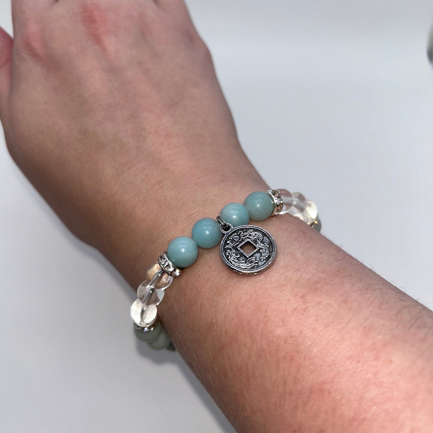 Amazonite w/ Clear Quartz Bracelet