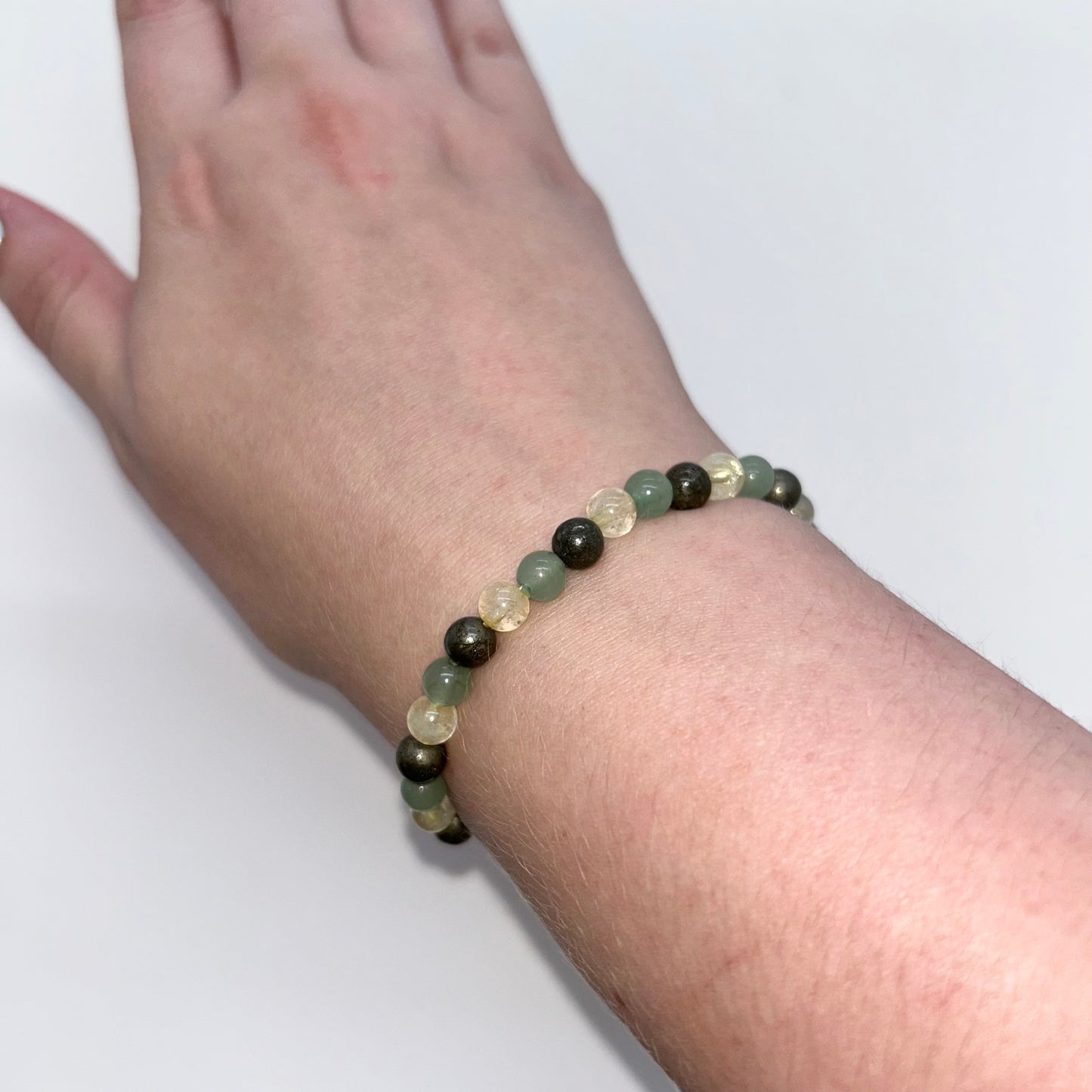 Green Aventurine, Citrine, & Pyrite Bracelet