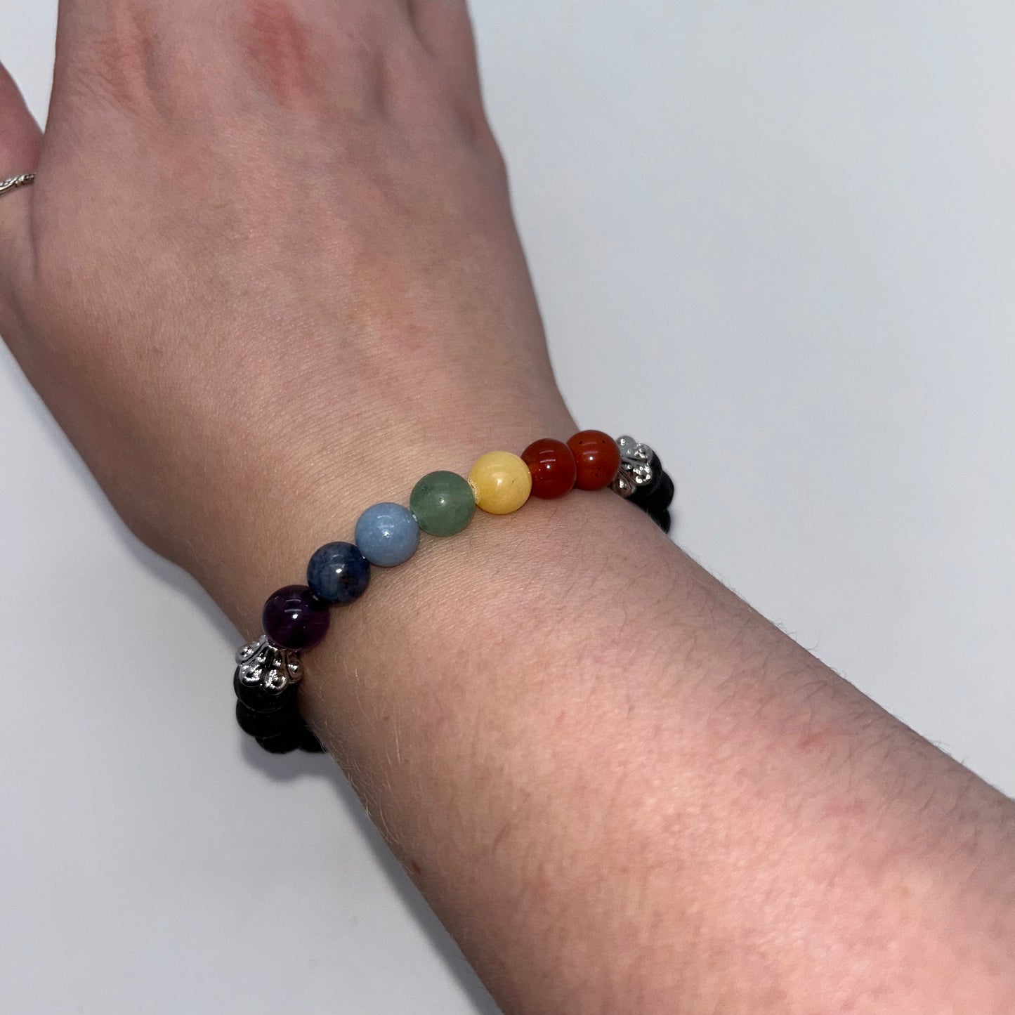 7 Chakra Stone & Lava Stone Bracelet