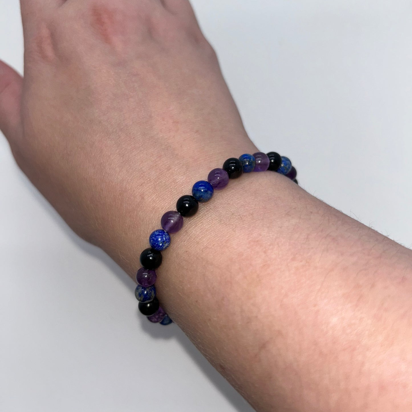 Amethyst, Lapis Lazuli, Black Tourmaline 6mm