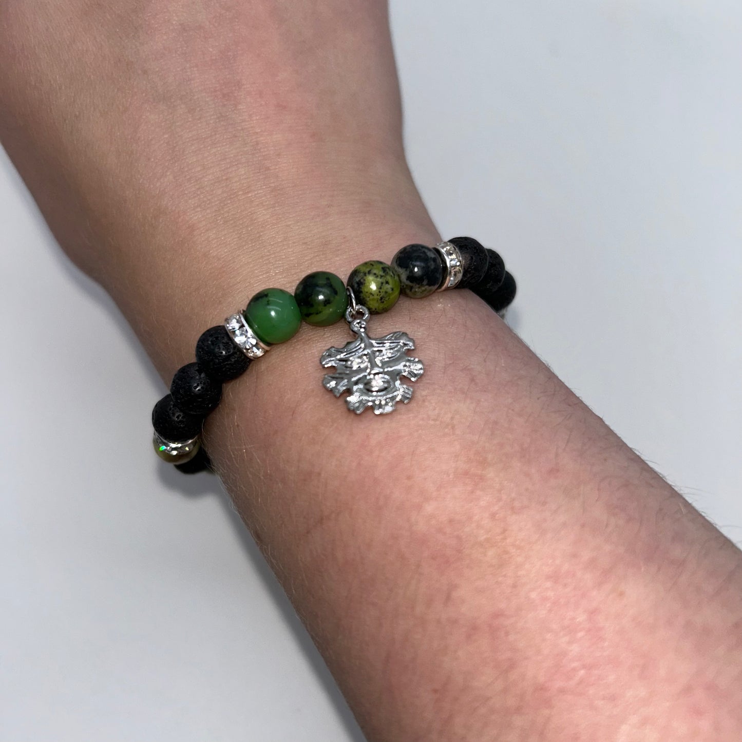 Chrysoprase & Lava Stone w/Tree Man Charm