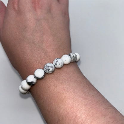 Howlite 10mm Round -Adjustable