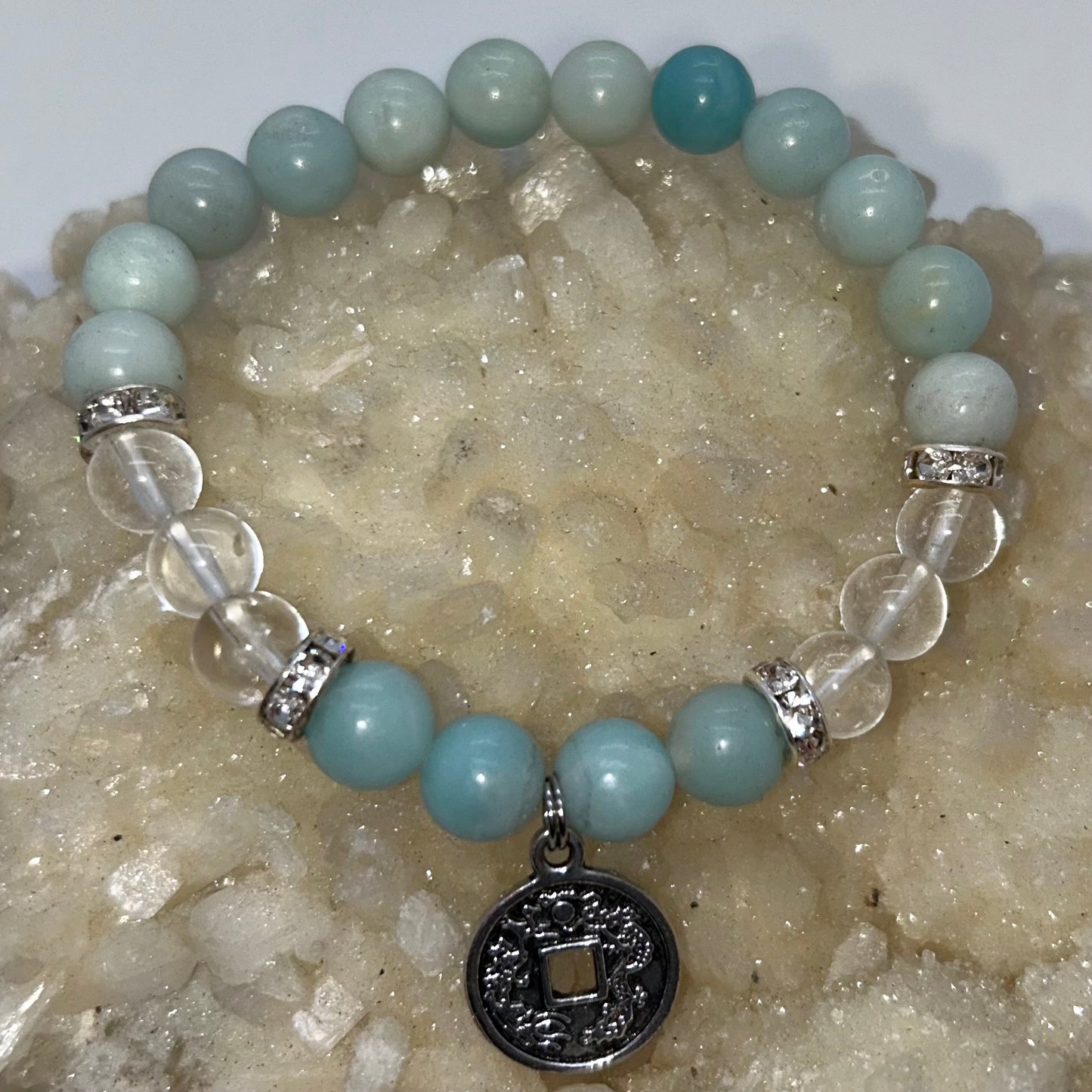 Amazonite w/ Clear Quartz Bracelet