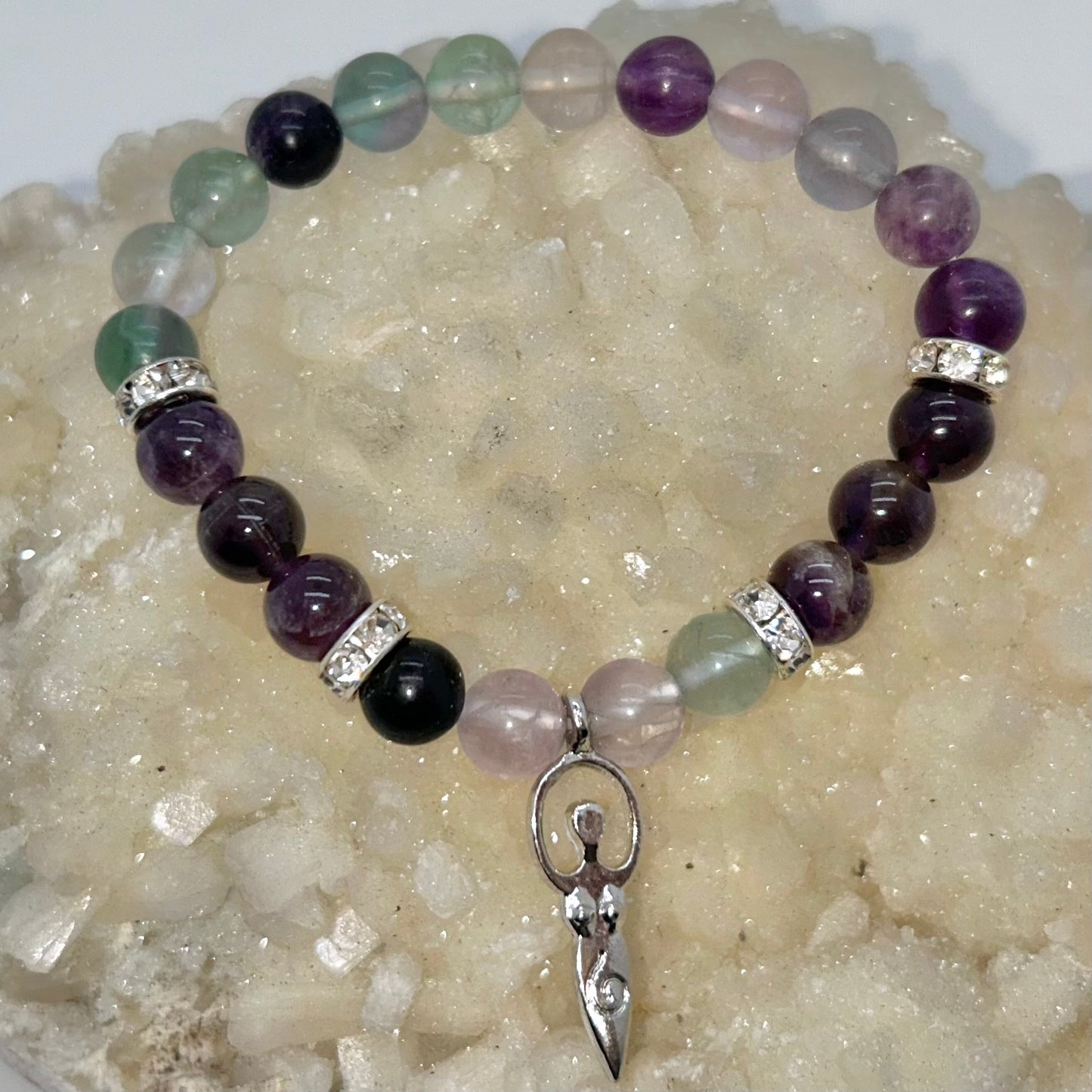 Fluorite & Amethyst w/ Goddess