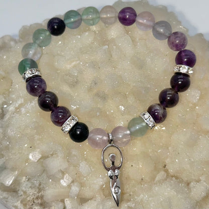 Fluorite & Amethyst w/ Goddess
