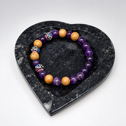 Amethyst & Palo Santo Bracelet (8mm)