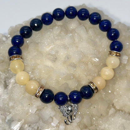 Lapis Lazuli & Jade w/ Ganesha Charm