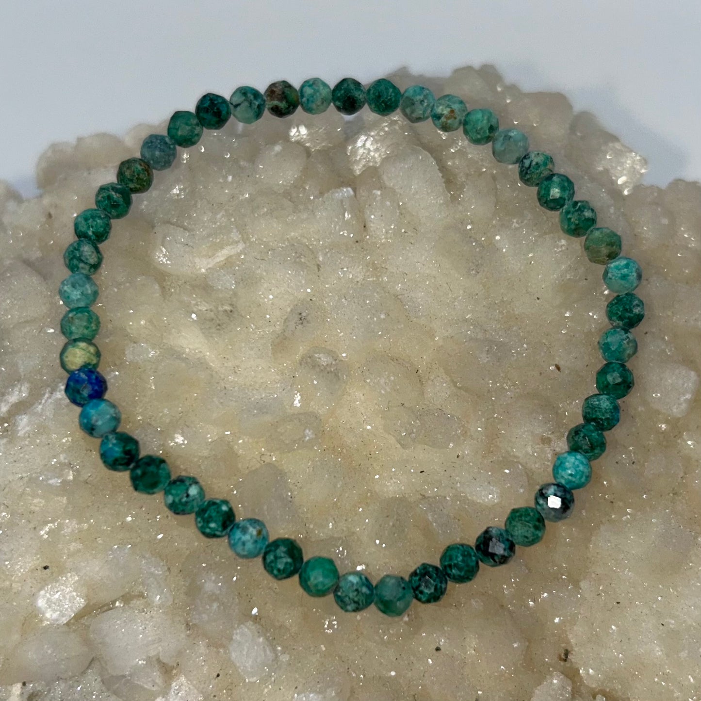 Azurite Malachite Faceted Bracelet (4mm)