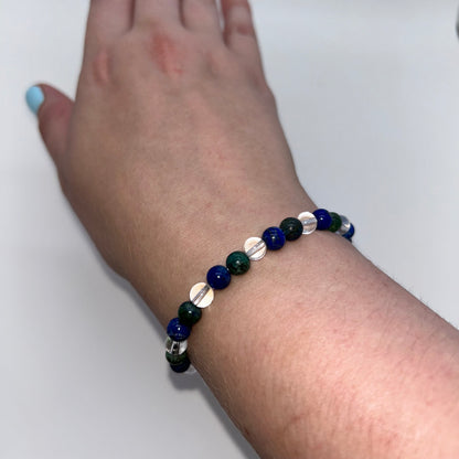 Chrysocolla, Lapis Lazuli, & Clear Quartz