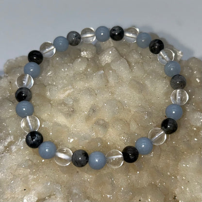 Black Labradorite, Angelite, & Clear Quartz