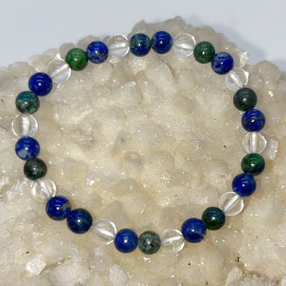 Chrysocolla, Lapis Lazuli, & Clear Quartz