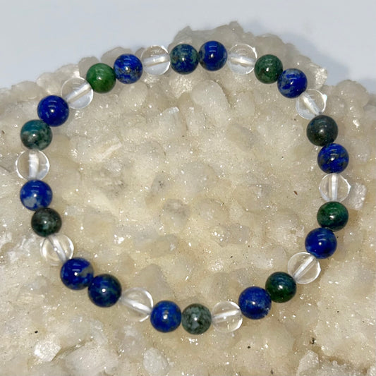 Chrysocolla, Lapis Lazuli, & Clear Quartz