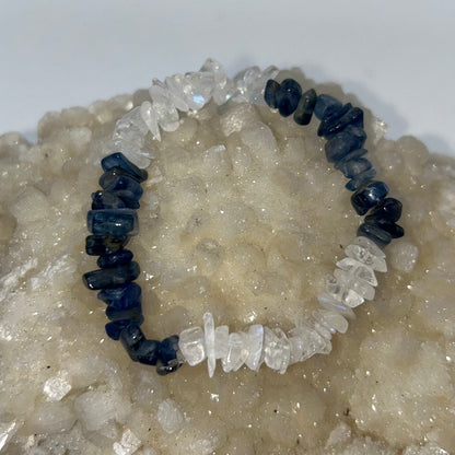 Chip White Moonstone & Blue Kyanite