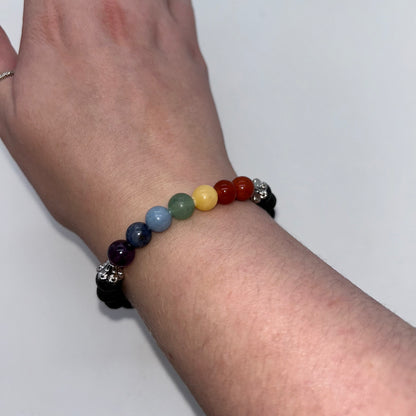 7 Chakra Stone & Lava Stone Bracelet