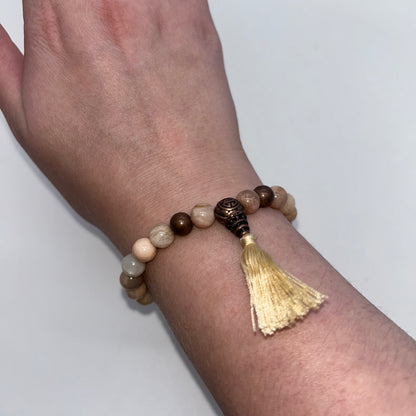 Moonstone & Copper w/ Tassel 8mm
