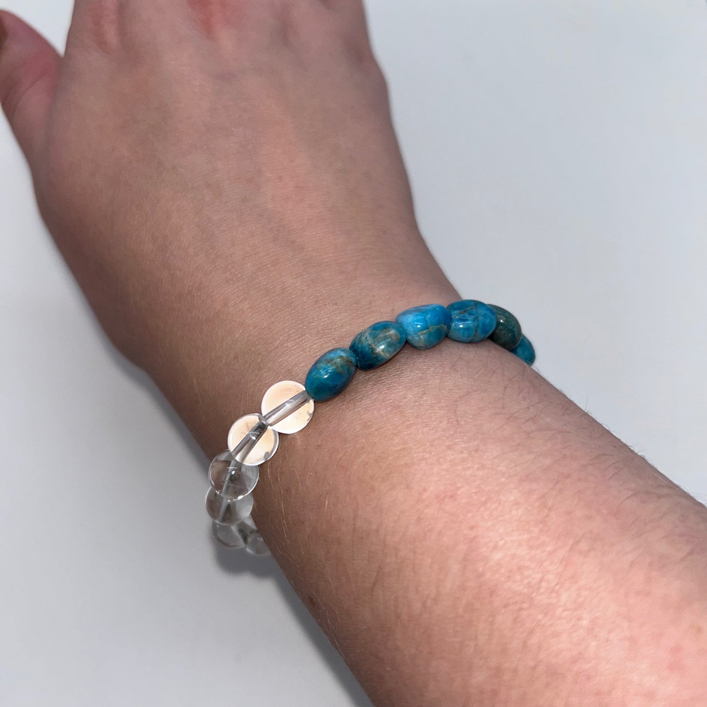 Blue Apatite & Clear Quartz Br