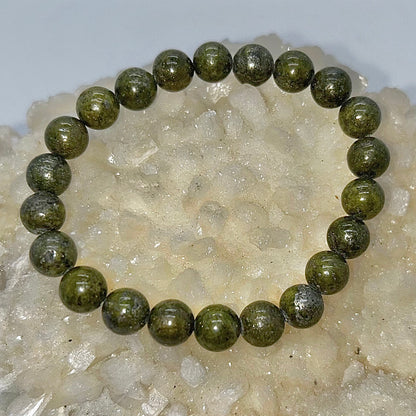Epidote w/ Pyrite 8mm