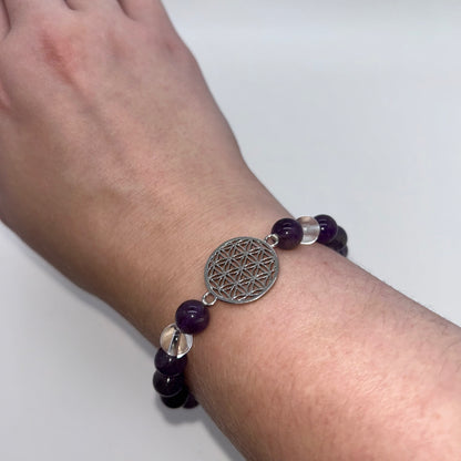 Amethyst & Clear Quartz Bracelet