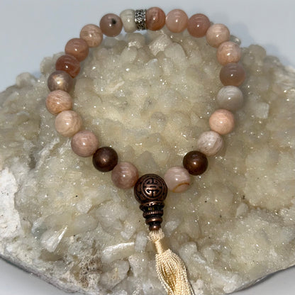 Moonstone & Copper w/ Tassel 8mm