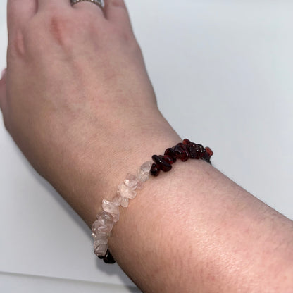 Chip Rose Quartz & Garnet