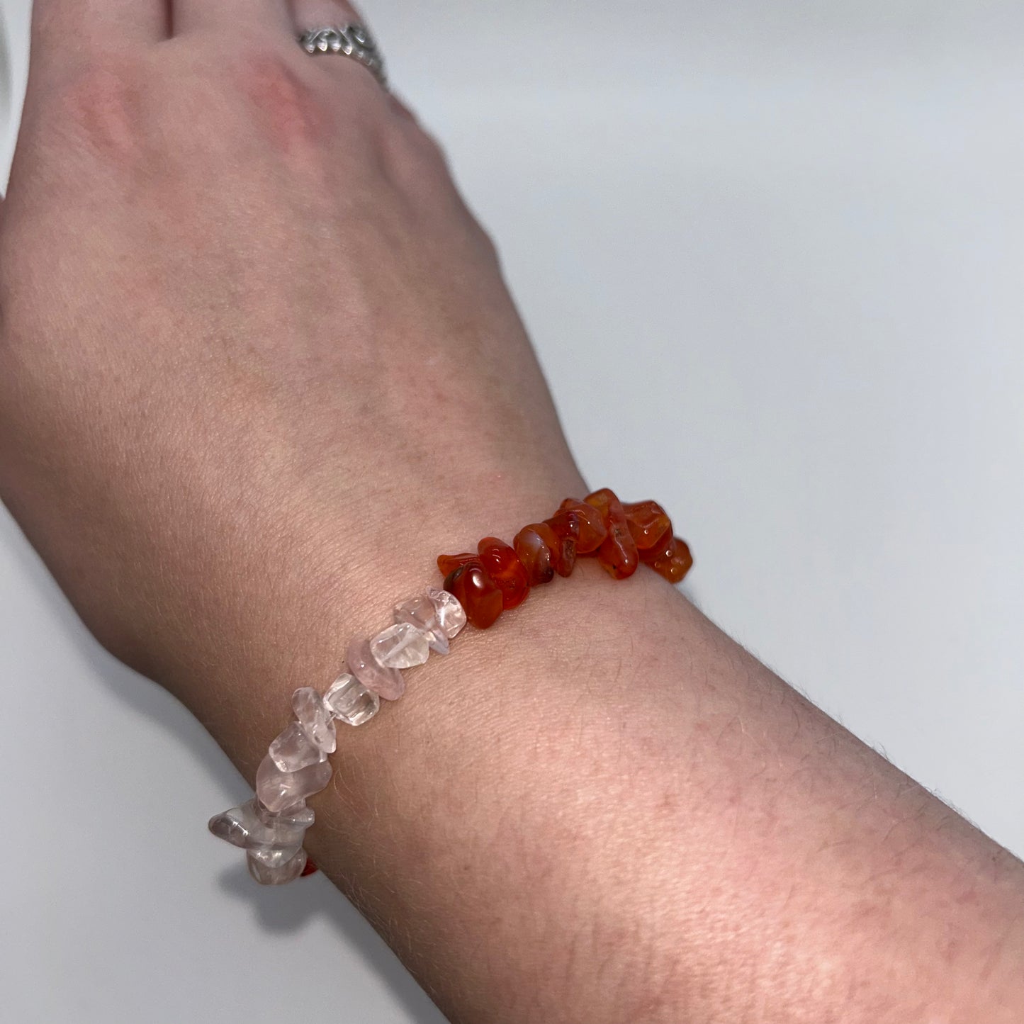 Chip Rose Qtz & Carnelian Br