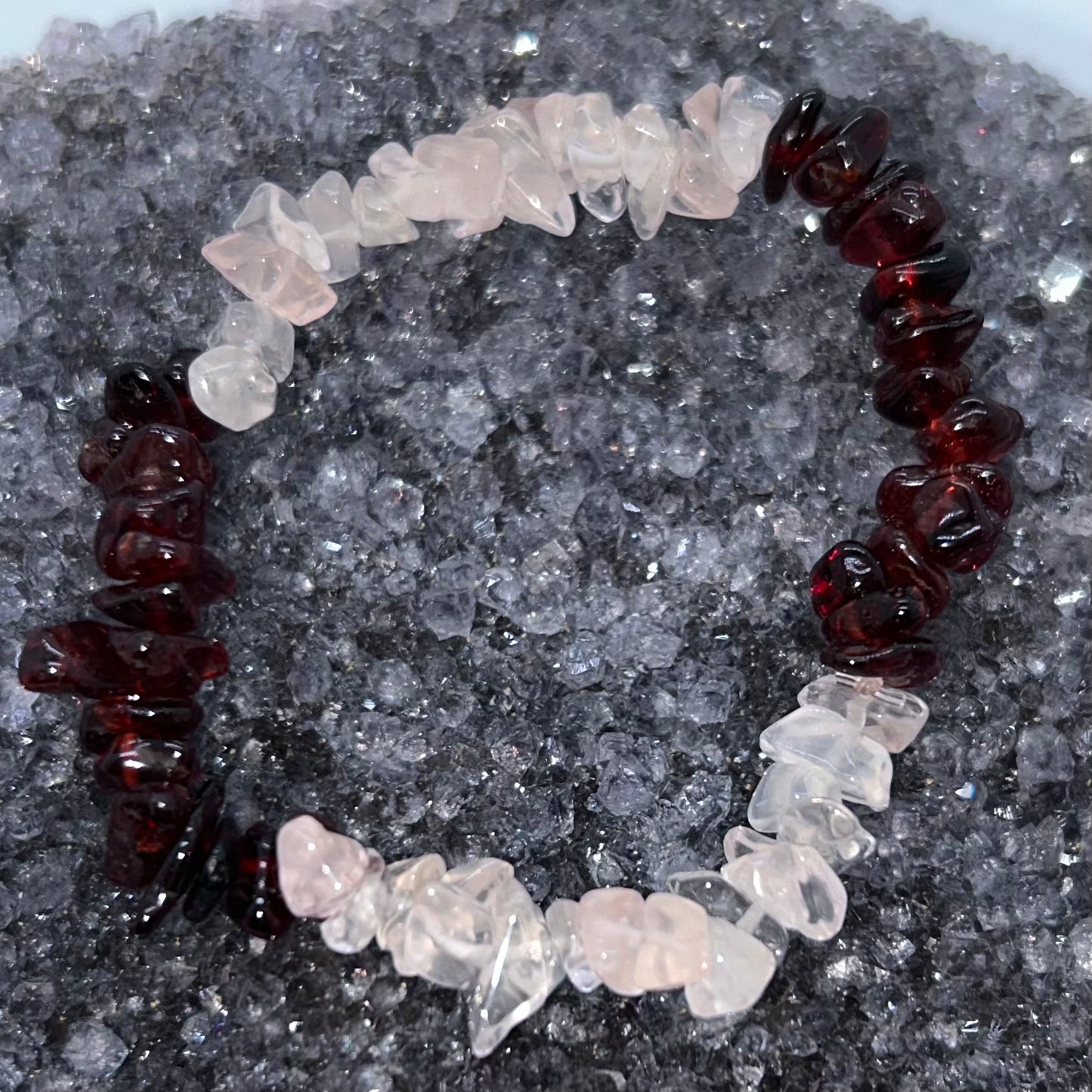 Chip Rose Quartz & Garnet