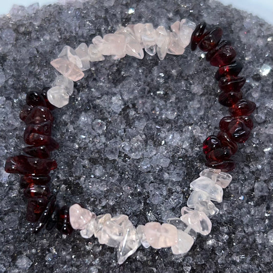 Chip Rose Quartz & Garnet