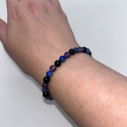 Amethyst, Lapis Lazuli, Black Tourmaline 6mm