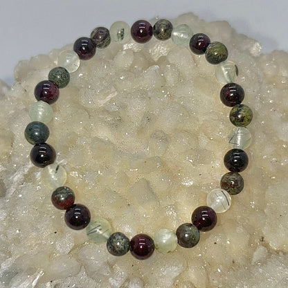 Dragon's Blood Jasper, Garnet, Prehnite