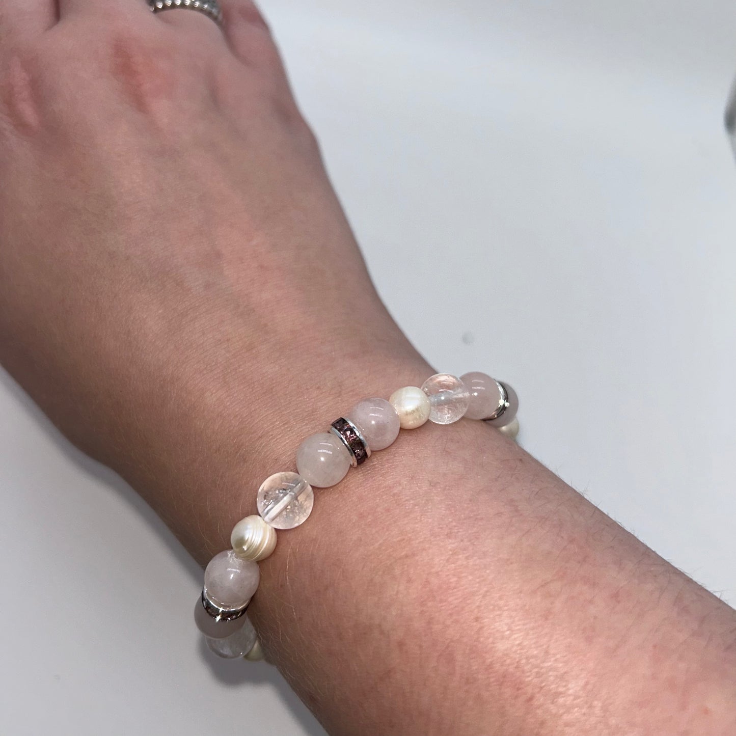 Rose/Clear Quartz w/ Pearl