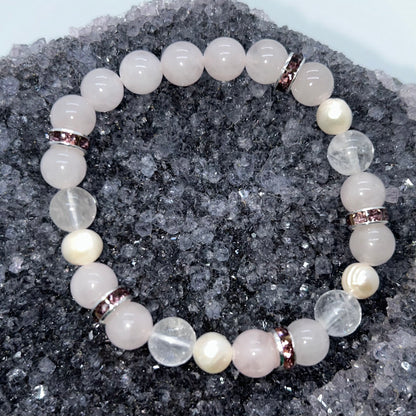 Rose/Clear Quartz w/ Pearl