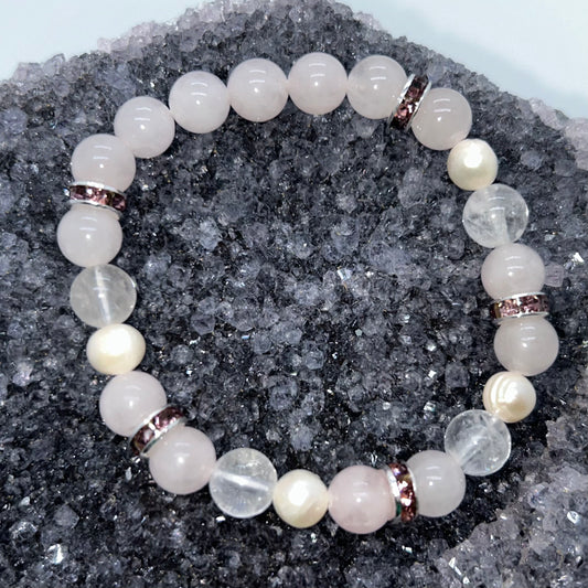 Rose/Clear Quartz w/ Pearl