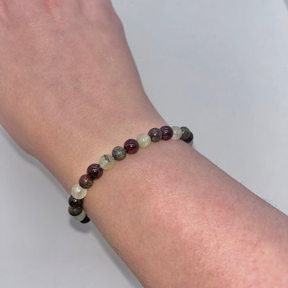 Dragon's Blood Jasper, Garnet, Prehnite