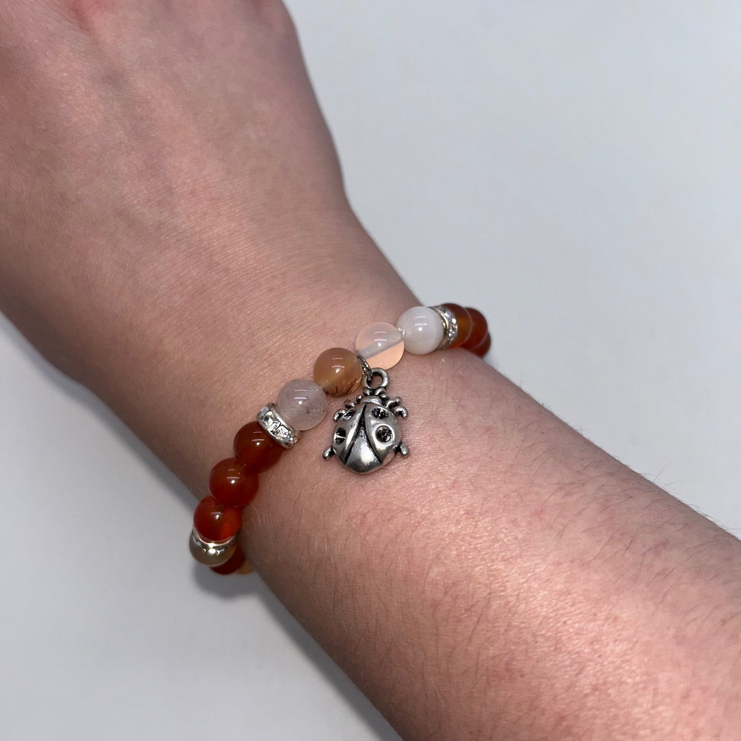 Carnelian & Dendritic Agate w/ Ladybug