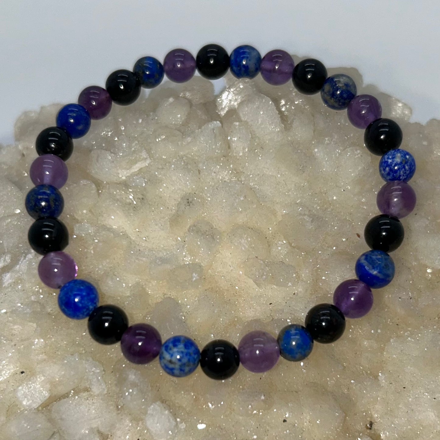 Amethyst, Lapis Lazuli, Black Tourmaline 6mm